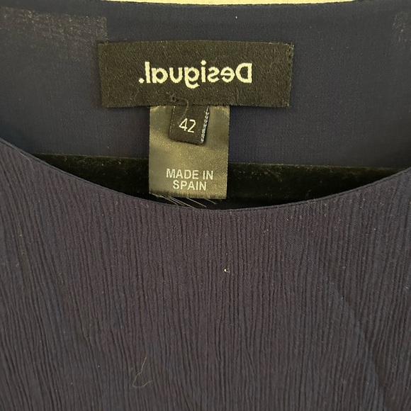 Desigual Women's Vest Anjou Dress Sleeveless Floral Light Viscose Blue Sz 42 - Picture 6 of 9